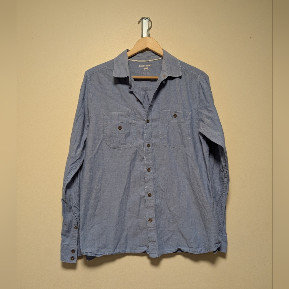 Horny Toad Men's Light Blue Casual Button-Down Shirt